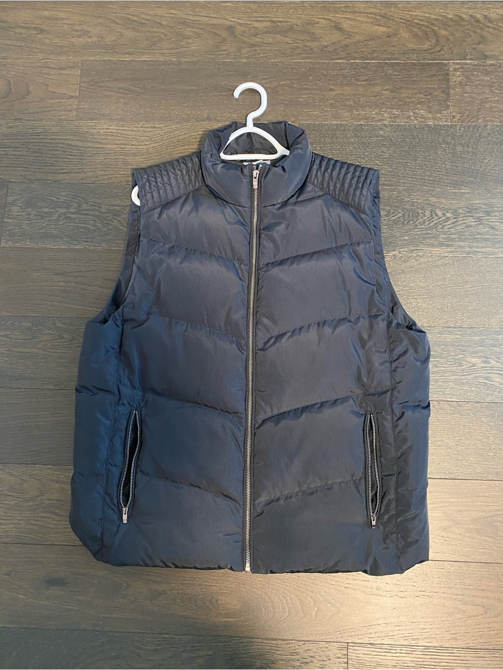 DKNY Men's Gray Pinstripe Puffer Jacket